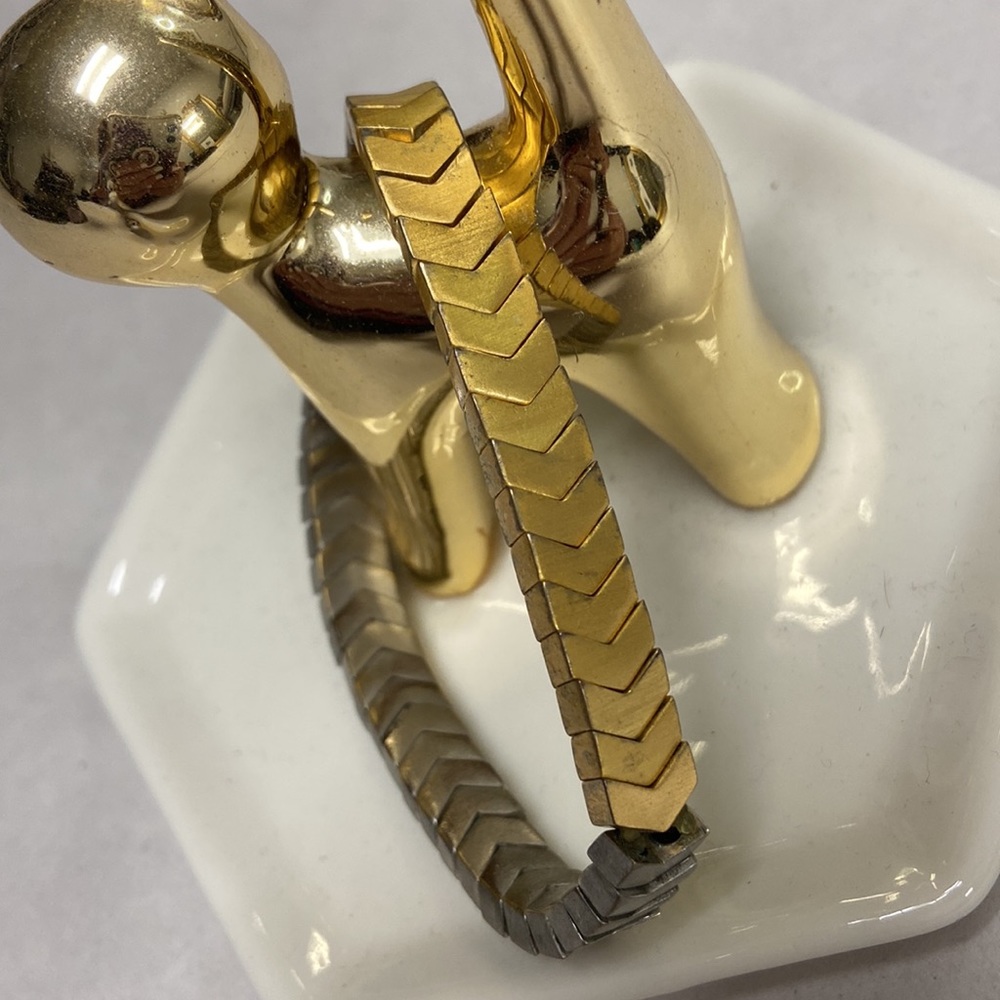 Dean Davidson chevron gold and silver toned bracelet